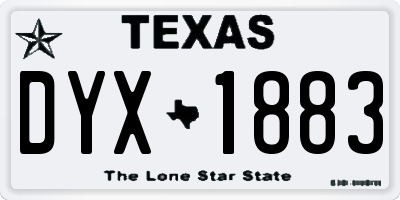 TX license plate DYX1883