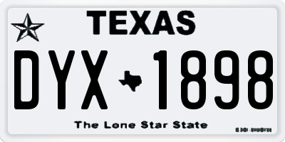 TX license plate DYX1898