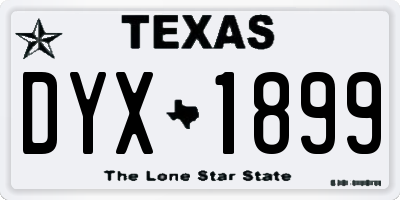 TX license plate DYX1899