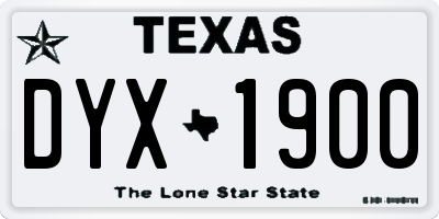 TX license plate DYX1900