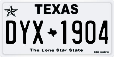 TX license plate DYX1904