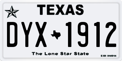 TX license plate DYX1912