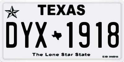 TX license plate DYX1918