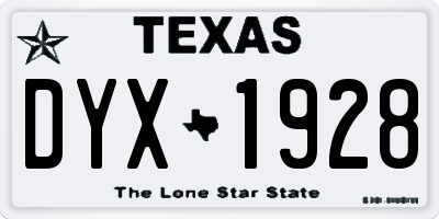 TX license plate DYX1928