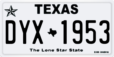 TX license plate DYX1953