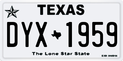 TX license plate DYX1959