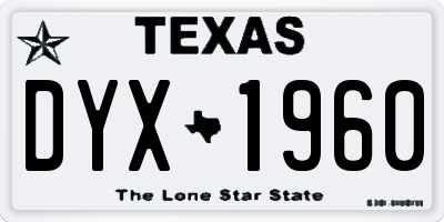 TX license plate DYX1960