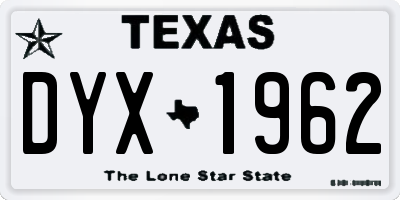 TX license plate DYX1962
