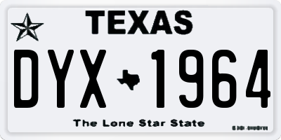 TX license plate DYX1964