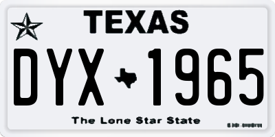 TX license plate DYX1965
