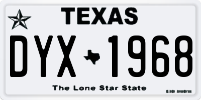 TX license plate DYX1968
