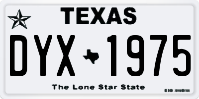 TX license plate DYX1975