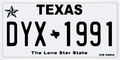 TX license plate DYX1991