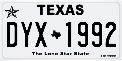TX license plate DYX1992