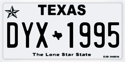 TX license plate DYX1995