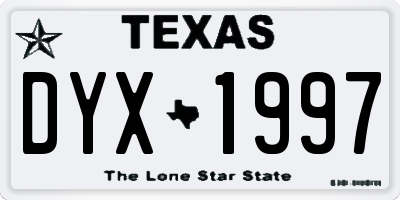 TX license plate DYX1997