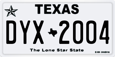 TX license plate DYX2004