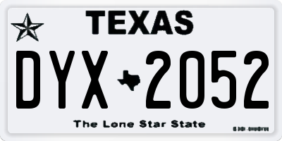 TX license plate DYX2052