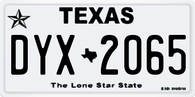 TX license plate DYX2065