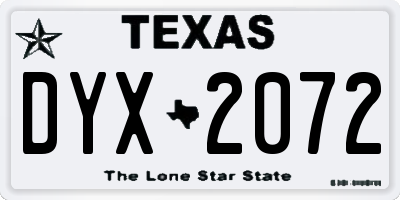 TX license plate DYX2072