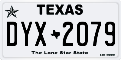 TX license plate DYX2079