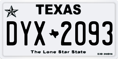 TX license plate DYX2093