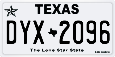 TX license plate DYX2096