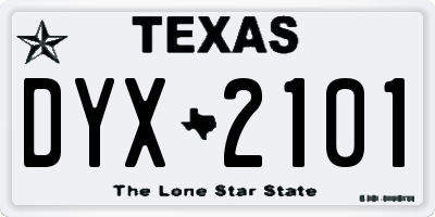 TX license plate DYX2101