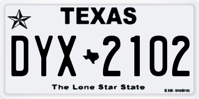 TX license plate DYX2102