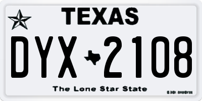 TX license plate DYX2108