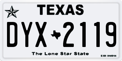 TX license plate DYX2119