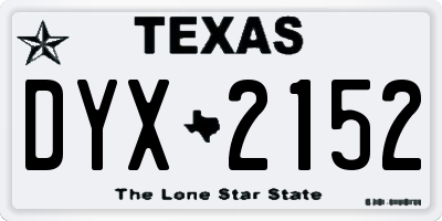 TX license plate DYX2152