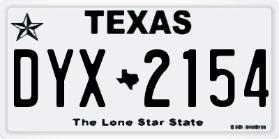 TX license plate DYX2154