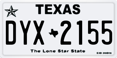 TX license plate DYX2155