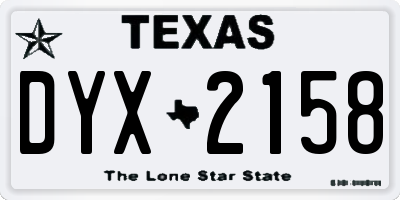 TX license plate DYX2158