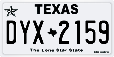 TX license plate DYX2159