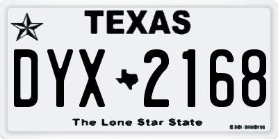 TX license plate DYX2168