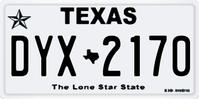 TX license plate DYX2170