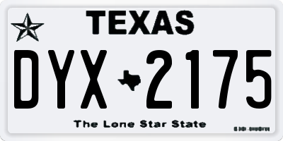 TX license plate DYX2175