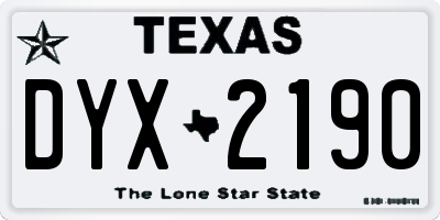 TX license plate DYX2190