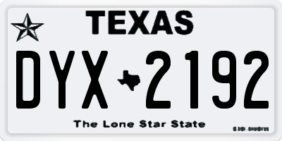 TX license plate DYX2192