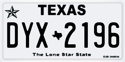 TX license plate DYX2196