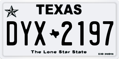 TX license plate DYX2197
