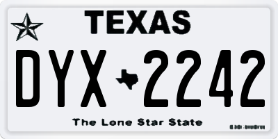 TX license plate DYX2242