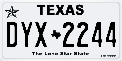 TX license plate DYX2244