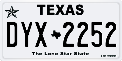 TX license plate DYX2252