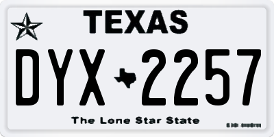 TX license plate DYX2257