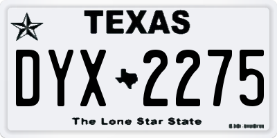 TX license plate DYX2275