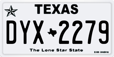 TX license plate DYX2279