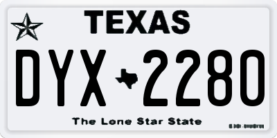 TX license plate DYX2280